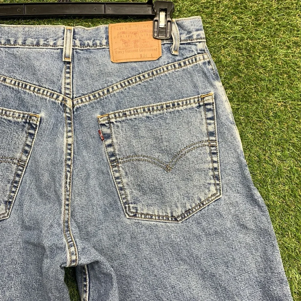 Vintage Levis 550 Jean Shorts Mens 34 Medium Wash Jorts Baggy Skater y2k 90s